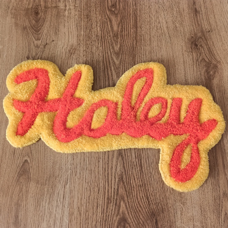 Custom Name Tufted Rug Punch Needle Personalized Kids Room Carpet Gift