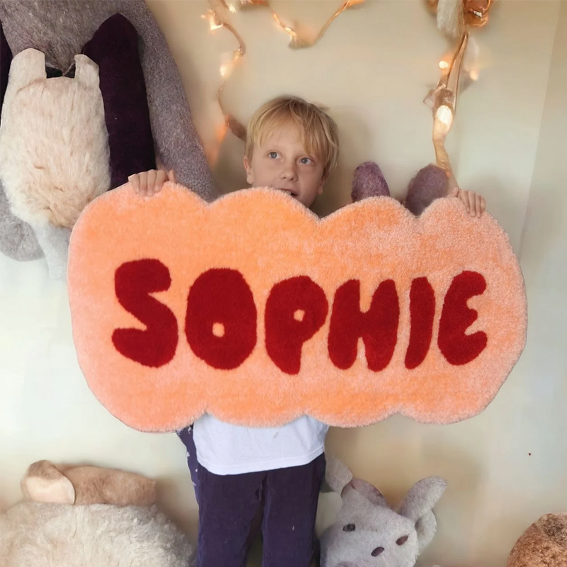 Handcraft Personalized Tufting Rug with Name Punch Needle Dorm Decor Gift for Teens