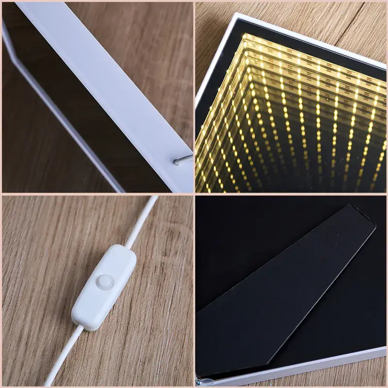 Custom LED Photo and Calendar Wedding Frame Mirror Light Personalized The Day I Found My Missing Piece Lamp Anniversary Gift for Couples