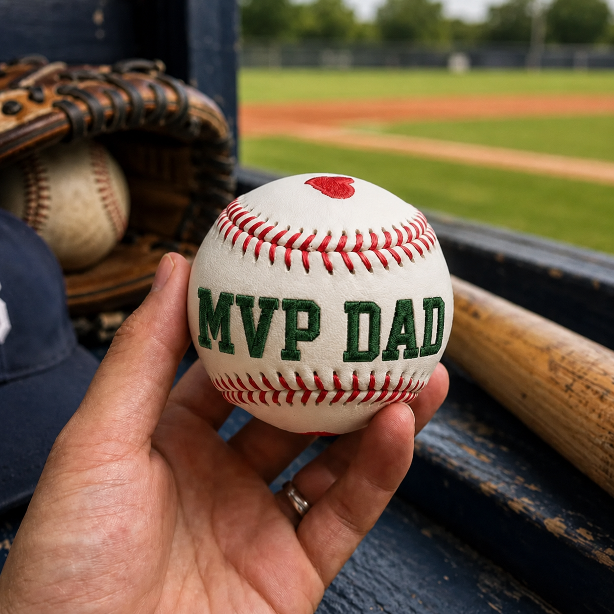 Custom Embroidered Baseball Personalized Keepsake Softball Baseball Gifts Fathers Day Gift from Kids