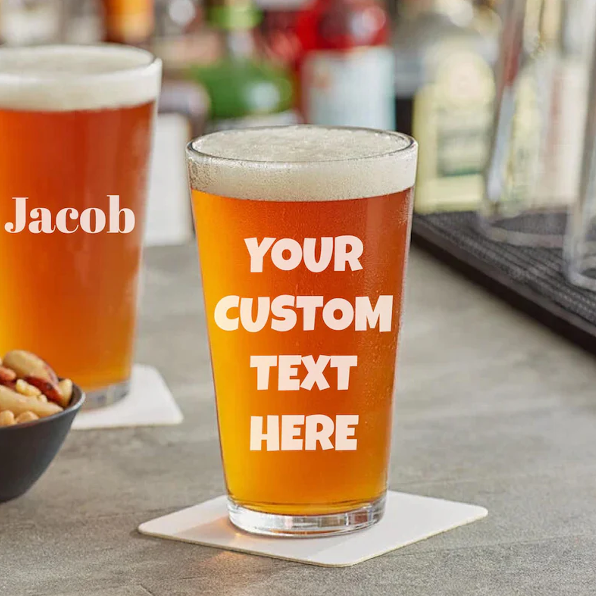 Custom Logo Pint Beer Glass with Laser Engraving Personalized Company Glassware Corporate Gifts and Bulk Business Orders