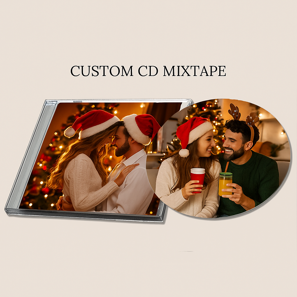 Christmas Gifts Personalized Song and Photo CD Mixtape 12 Songs Playlist with Custom Songs Case CD