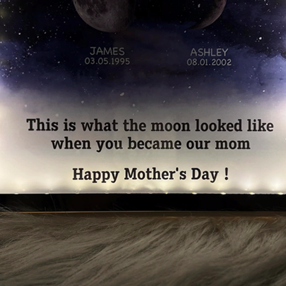 Custom Birth Moon Phase Mirror Light Mommy's Universe Personalized with Kids Names Mothers Day Gifts