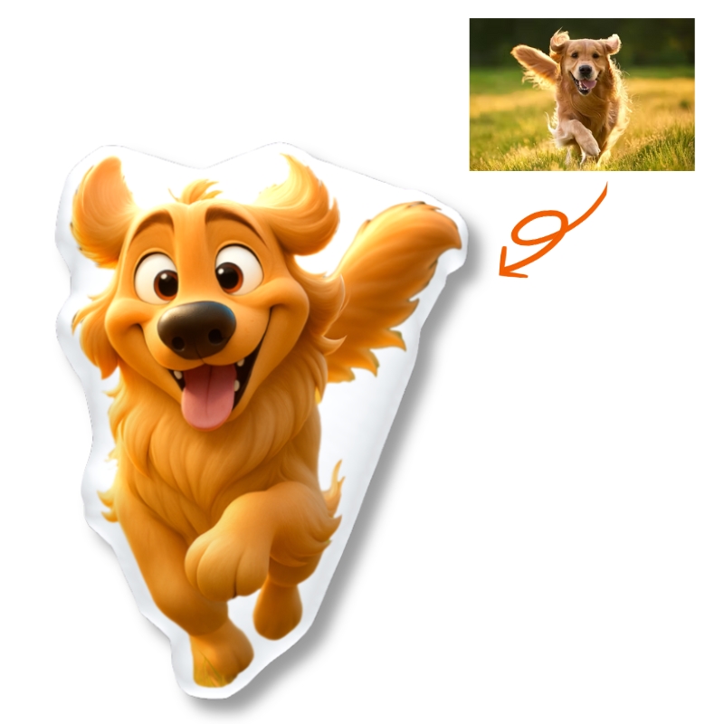 Custom 3D Pet Portrait Cartoon Photo Pillow Personalized Pixar Style Picture Printing Pet Cushion Christmas Gifts