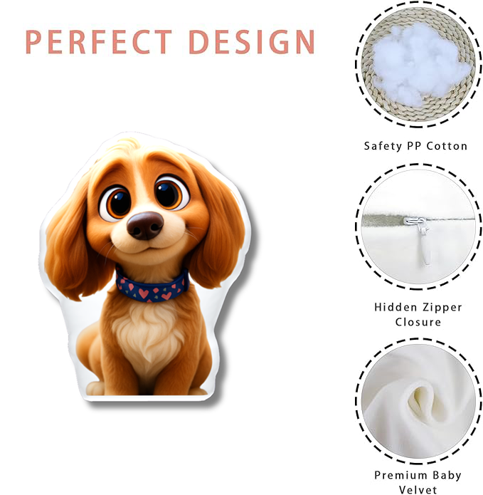 Custom 3D Pet Portrait Cartoon Photo Pillow Personalized Pixar Style Picture Printing Pet Cushion Christmas Gifts
