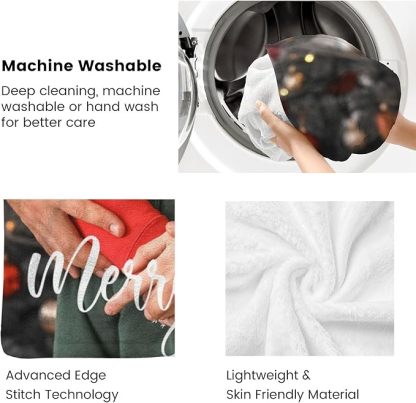 Custom Christmas Blanket with Collage Picture Personalized Merry Christmas Throws Blankets Customized Memorial Gifts