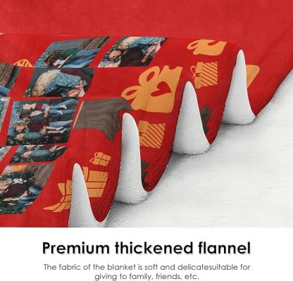 Custom Christmas Blanket with Collage Picture Personalized Merry Christmas Throws Blankets Customized Memorial Gifts