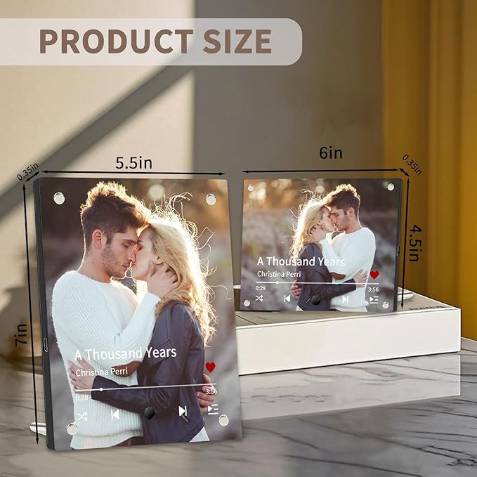Personalized Music Photo Frame Song Ornaments Anniversary Gift For Her