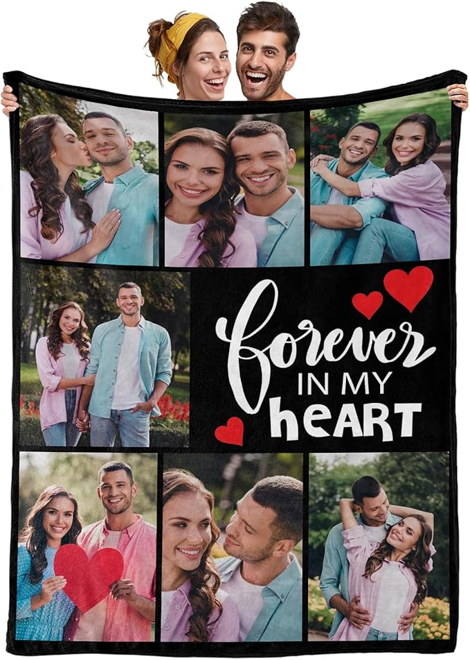 Custom Blanket with Photos Collage Blanket Personalized Throw Blanket 