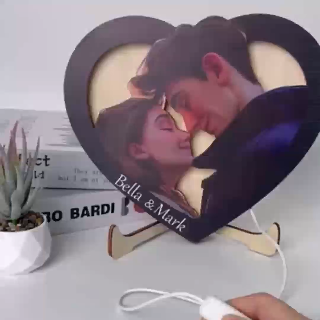 Personalized Cartoon Portrait Pixar Inspired LED Night Lights with Base Engraved Lamp Anniversary Gifts