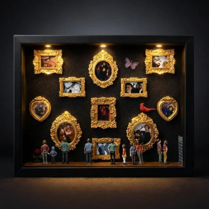 Museum of Us Frame Custom Miniature Retro Photo Frame Gallery Wooden Light Frame DIY Gift for Couple Valentine's Day Gifts