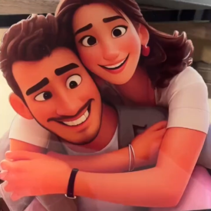 Personalized Cartoon Style 3D Photo and Text Frame Night Light Pixar Inspired Portraits