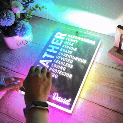 This Is My Father Personalized Name Mirror Light Custom Mirror Lamp Father's Day Gift