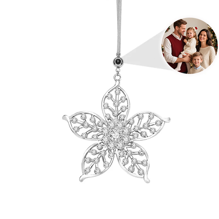 Personalized Photo Projection Snowflake Ornaments with Picture Inside Christmas Tree Decoration Gifts