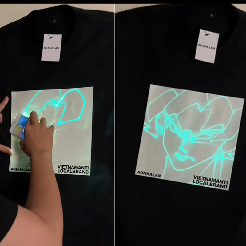 Glow in the Dark T-Shirt Custom with Your Own Draw Designs or Photo Fun 3D Tees Unisex Couple Gifts