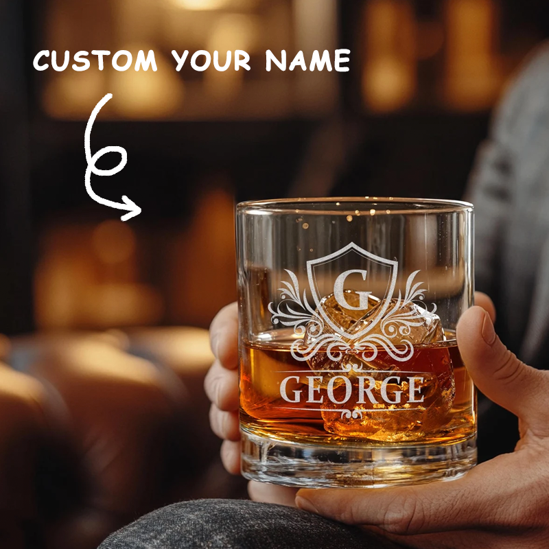 Personalized Whiskey Glass Custom Engraved Rocks Glasses Bourbon Glass Gifts for Whiskey Drinkers