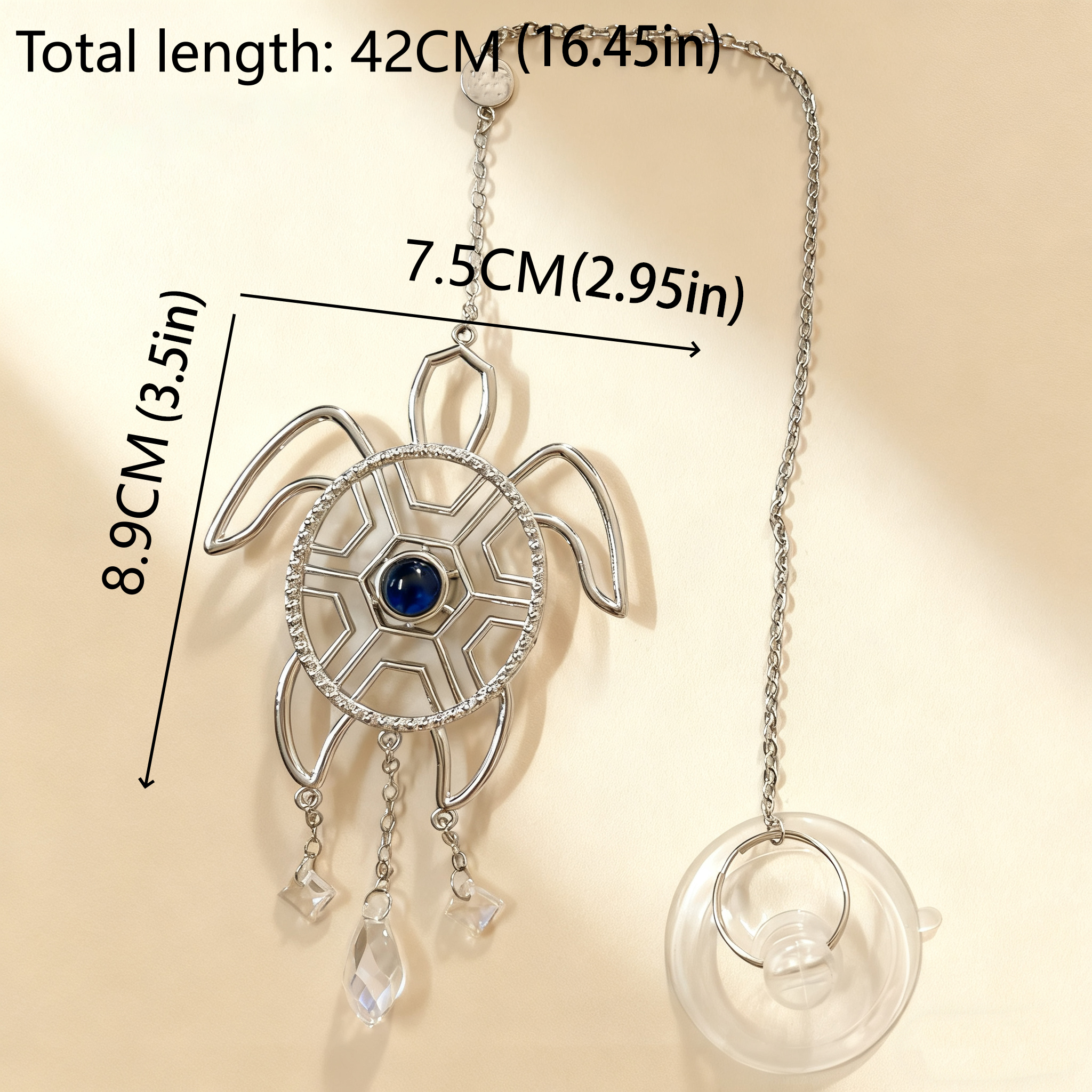 Personalized Sunburst Photo Sea Turtle Sun Catcher Custom Projection Ornaments Gift for Christmas