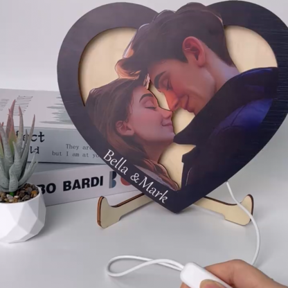 Personalized Cartoon Portrait Pixar Inspired LED Night Lights with Base Engraved Lamp Anniversary Gifts