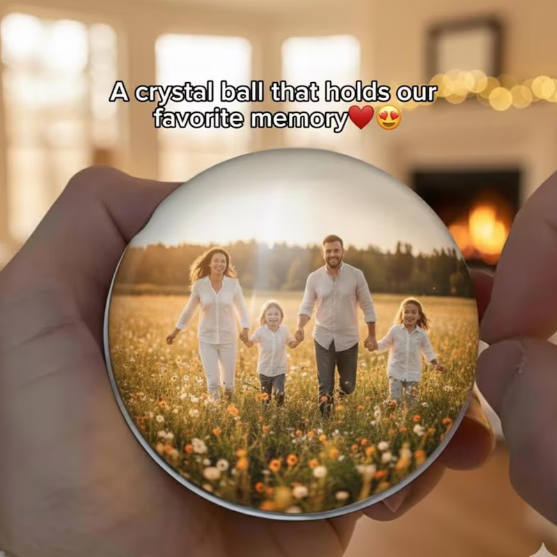 Personalized Video 3D Globe Crystal Ball with Sound Custom Album and Video Player Playable Memory Sphere Anniversary Christmas Gifts