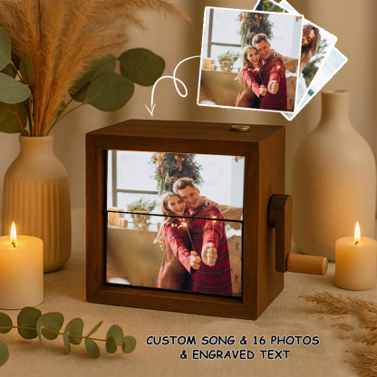 Personalized Whole Song Flipbook Frame Christmas Gifts Animation Machine Hand Motion Photo Cube Album Music Night Light