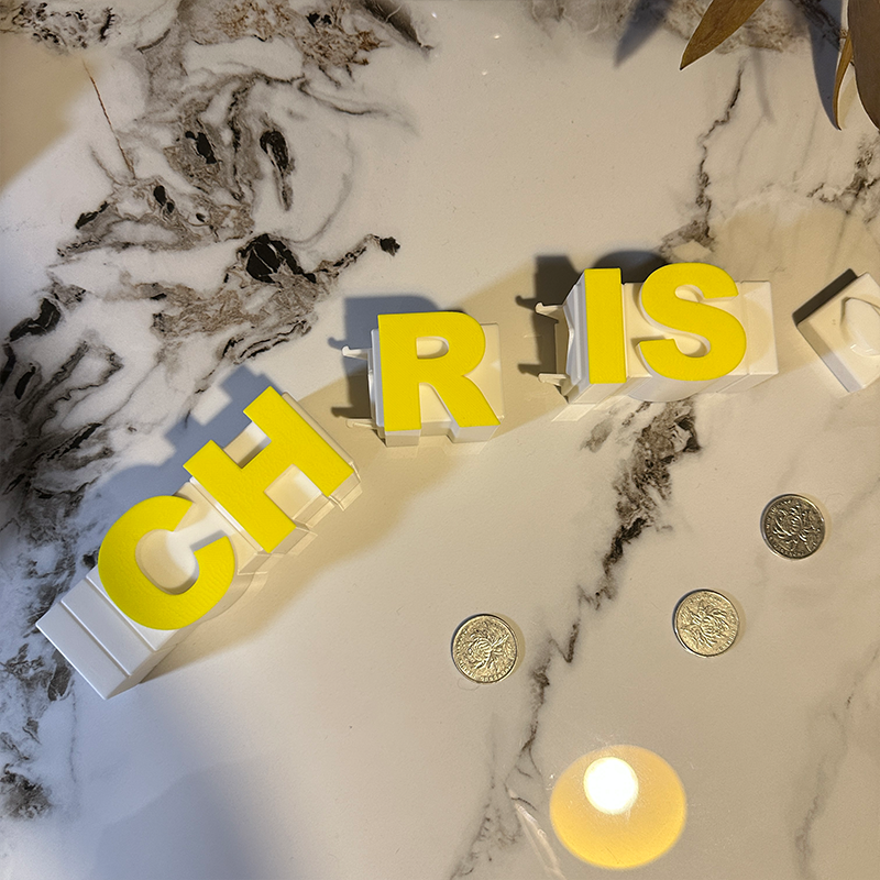 Personalized 3D Printed Letter Money Box Custom Name Two Colored Piggy Bank for Kids Unique First Savings Bank