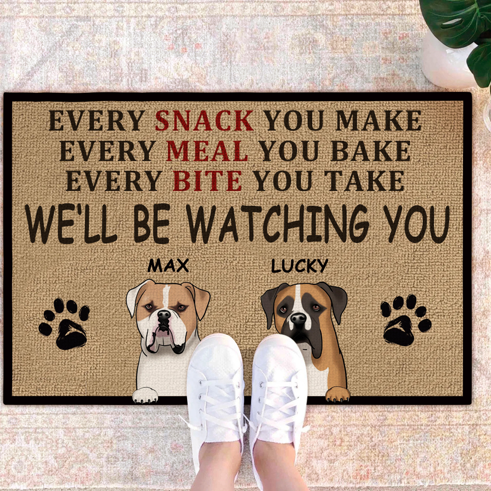 Custom Pet Kennel Mat Personalized Dog Welcome Rug with Photo Name Fun