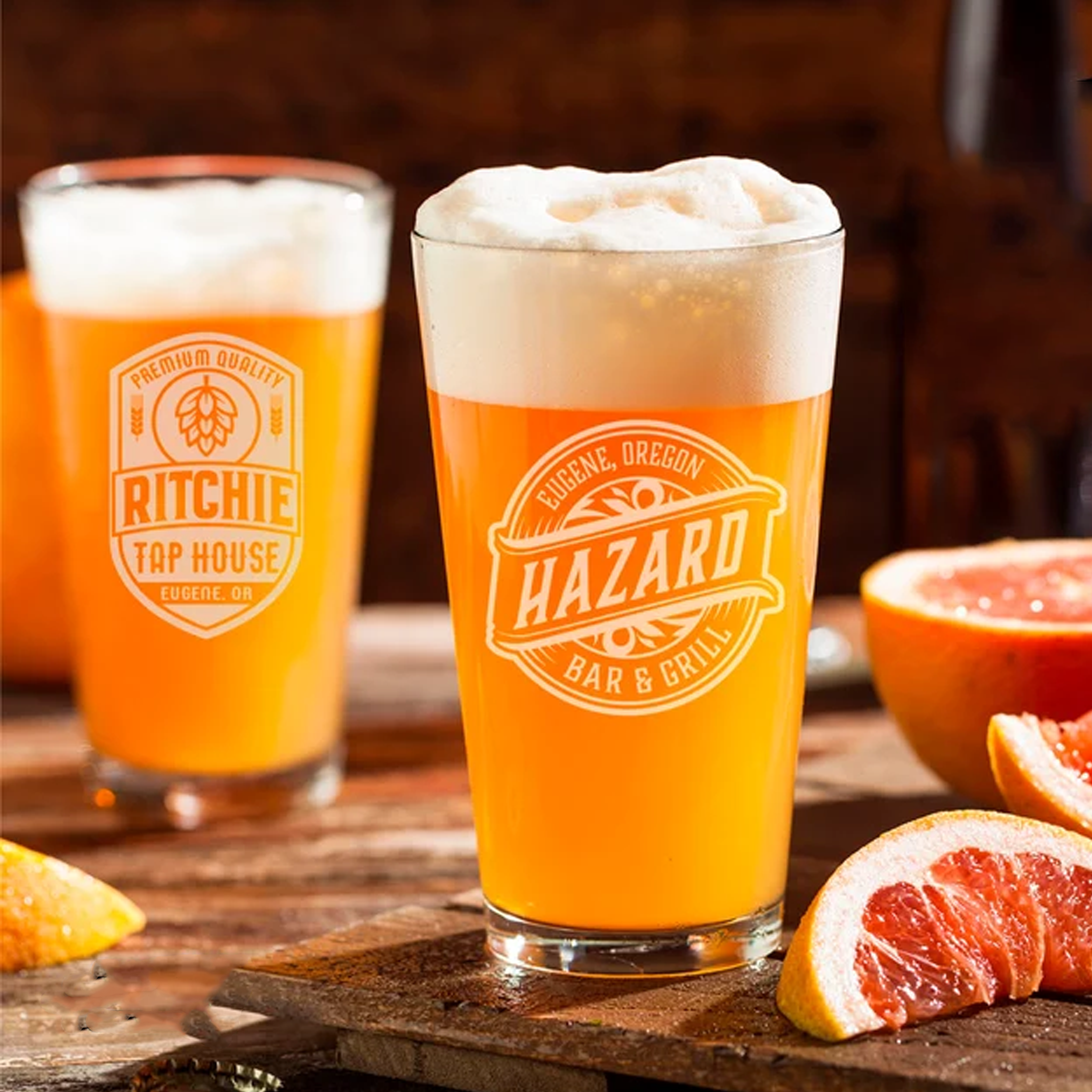 Custom Logo Pint Beer Glass with Laser Engraving Personalized Company Glassware Corporate Gifts and Bulk Business Orders