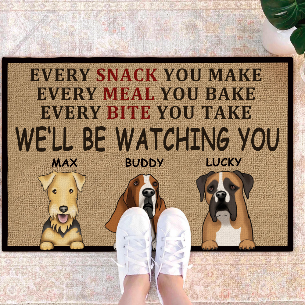 Custom Pet Kennel Mat Personalized Dog Welcome Rug with Photo Name Funny Entry Doormat Gift for Pet Owners
