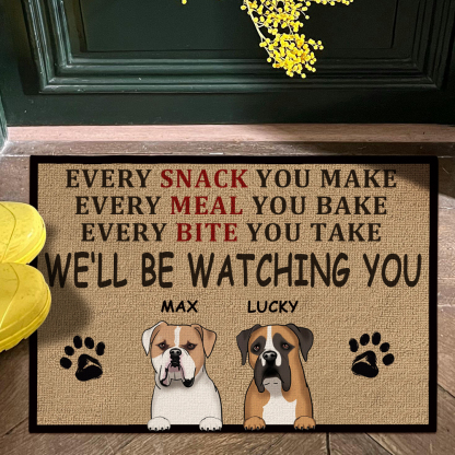 Custom Pet Kennel Mat Personalized Dog Welcome Rug with Photo Name Funny Entry Doormat Gift for Pet Owners