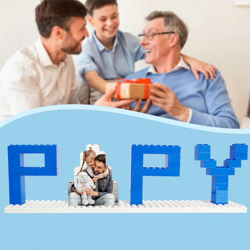 Custom Photo Building Brick Puzzle Personalized Building Block Father's Day Gifts for Papa