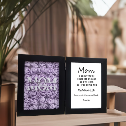 Custom Kids Names Heart Flower Shadow Box Personalized Flower Frame Mothers Day Gifts