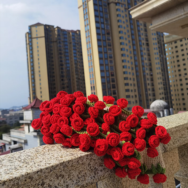 FINISHED Handmade Crochet Flower Throw Blanket Bouquet Rose Bouquet Knitted Bouquet Ready-Made Blanket Mothers Day Gifts