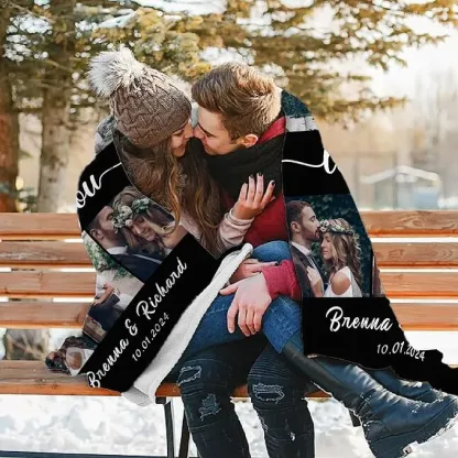 Custom Collage Photo Blanket Personalized Throw Blanket with Photos Text Christmas Gifts