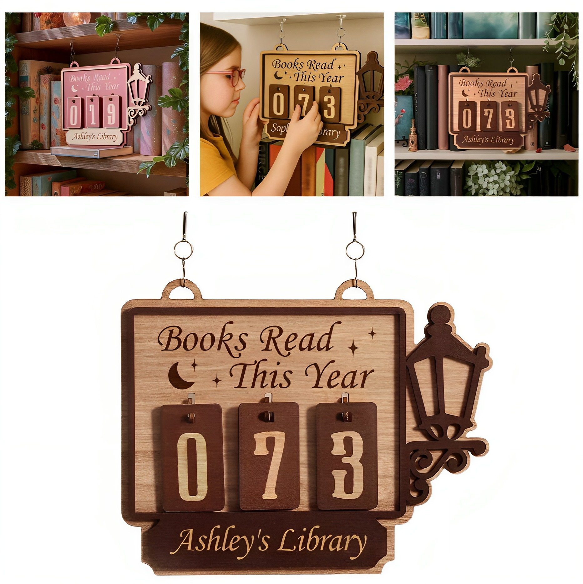 Personalized Hanging Tracker Sign Custom Books Read Tracker Books Read This Year Gift for Readers