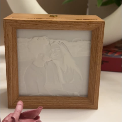 Custom 3D Printed Lithophane Photo Frame Lamp Personalized 3D Embossed Picture Night Light Unique Memorial Gift