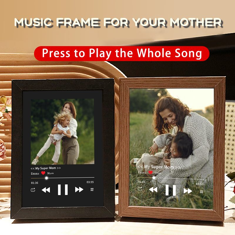 Photo Frame with Music Custom Whole Song Frame Personalized Music Player Mother's Day Gifts (Can Play Whole Song)