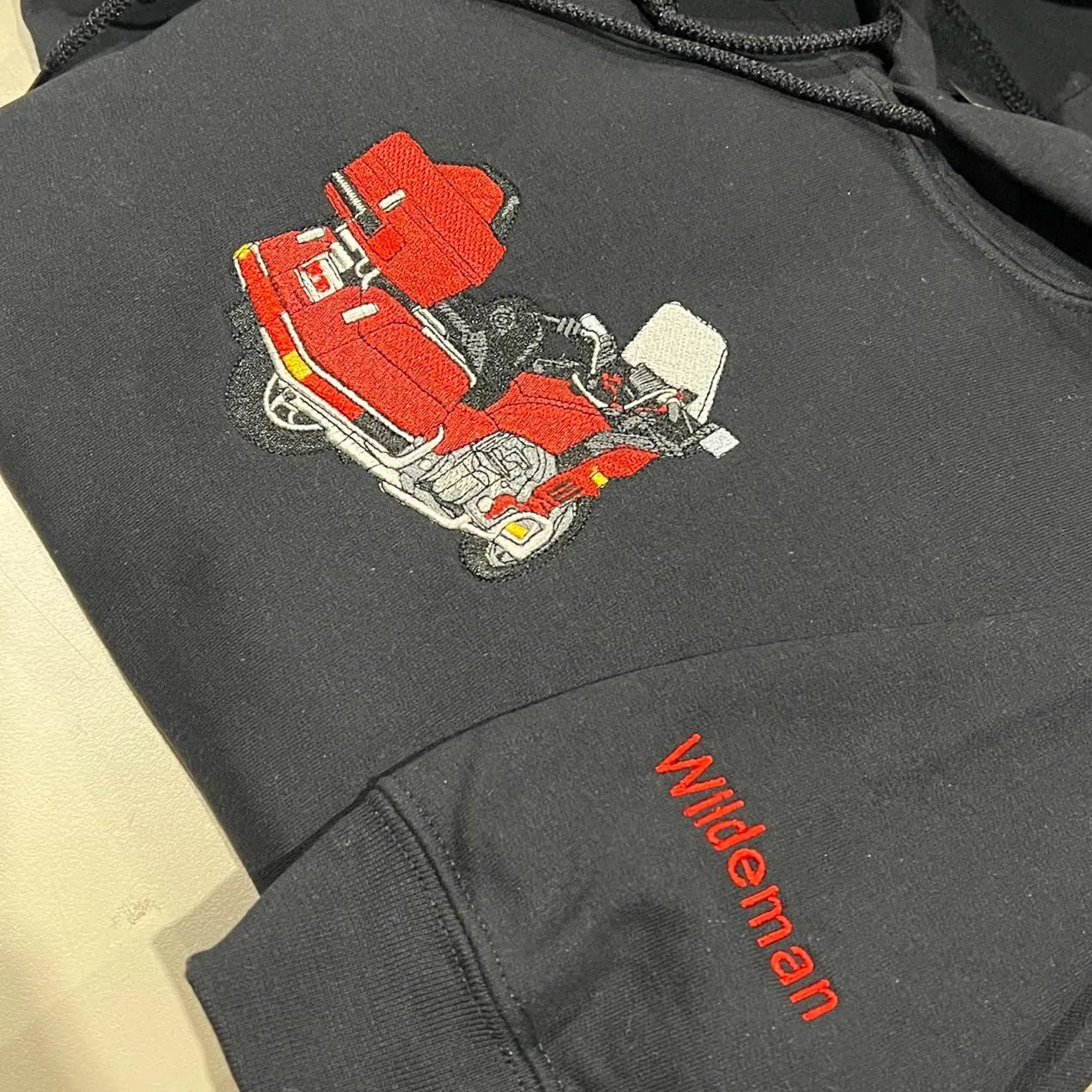 Personalized Motorcycle Photo Hoodie Custom Embroidered Car Sweatshirt Car Lovers Gift for Dad