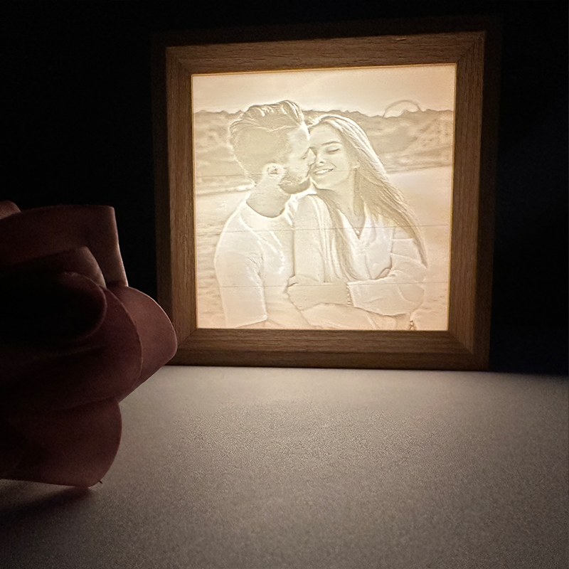 Custom 3D Printed Lithophane Photo Frame Lamp Personalized 3D Embossed Picture Night Light Unique Memorial Gift