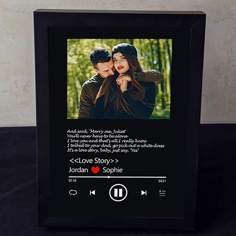 Custom Nine Songs Picture Frames Night Light with Personalized Photo Music Player (can play nine whole song)