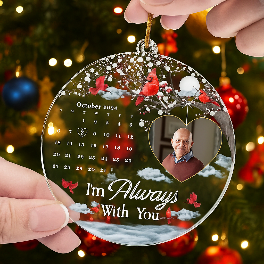 A Piece Of My Heart Left Personalized Memorial Acrylic Photo Ornament Custom Remembrance Christmas Gift
