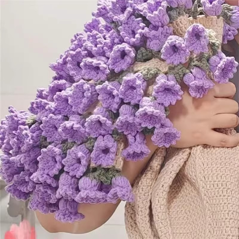 FINISHED Handmade Crochet Flower Throw Blanket Bouquet Rose Bouquet Kn