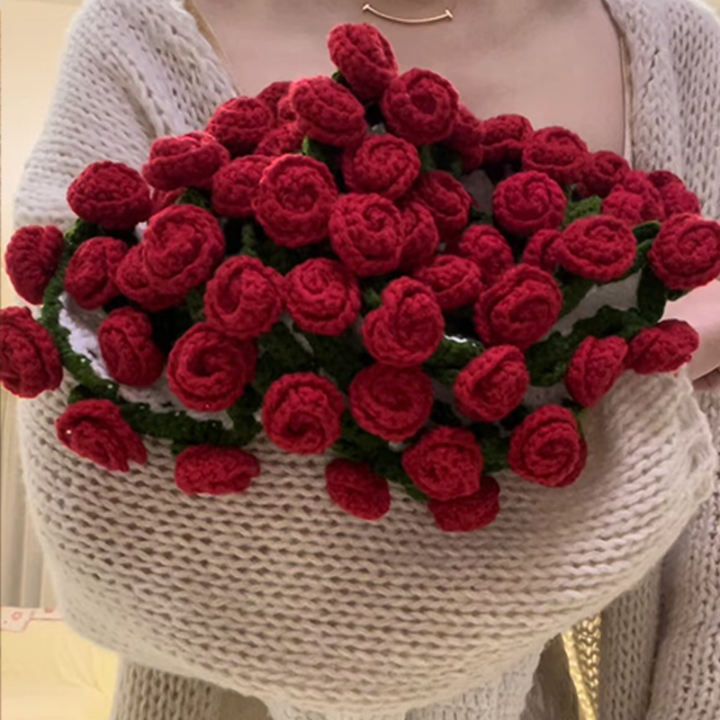 FINISHED Handmade Crochet Flower Throw Blanket Bouquet Rose Bouquet Knitted Bouquet Ready-Made Blanket Mothers Day Gifts