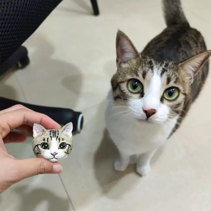Handcraft Custom Realistic Pet Portrait Fridge Magnet Personalized 3D Cat or Dog Head Sculpture Clay Magnet Memorial Pet Gifts