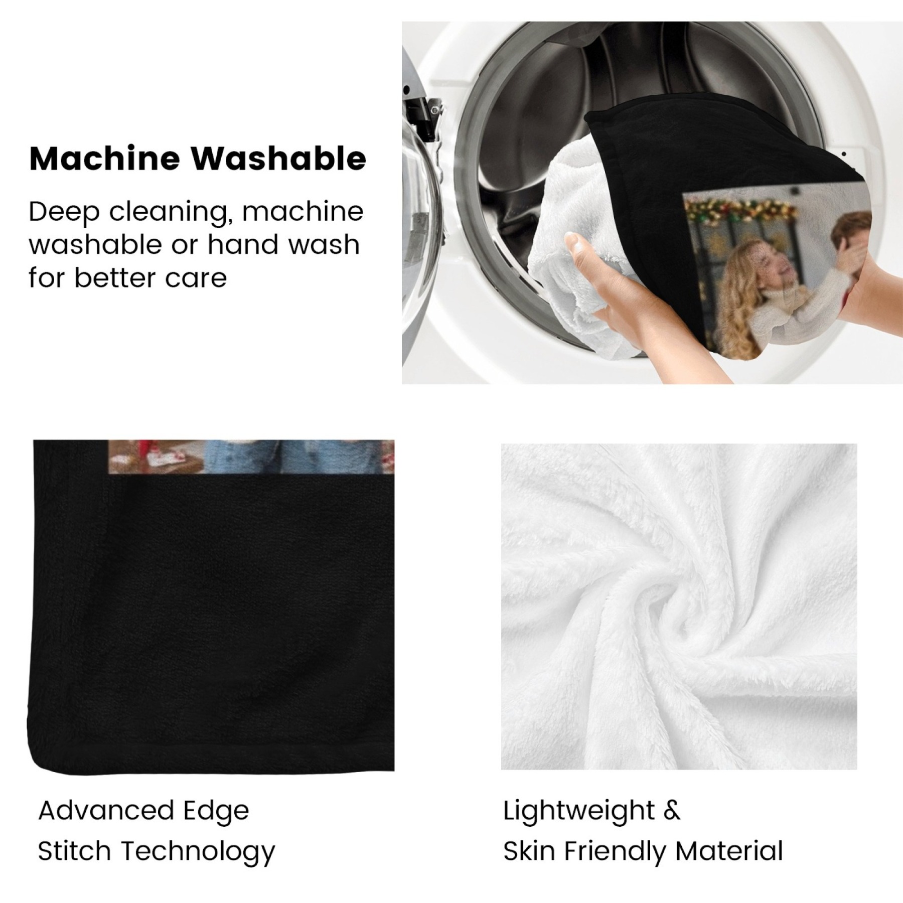 Custom Collage Photo Blanket Personalized Throw Blanket with Photos Text Christmas Gifts