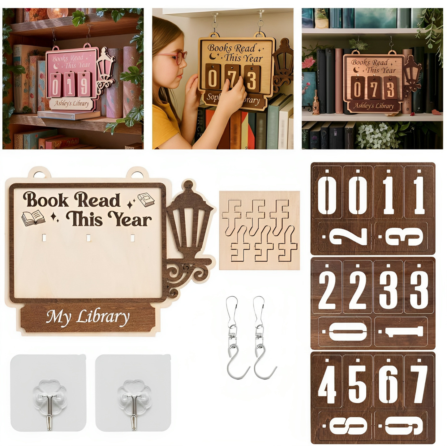 Personalized Hanging Tracker Sign Custom Books Read Tracker Books Read This Year Gift for Readers