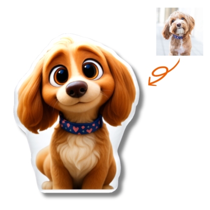 Custom 3D Pet Portrait Cartoon Photo Pillow Personalized Pixar Style Picture Printing Pet Cushion Christmas Gifts