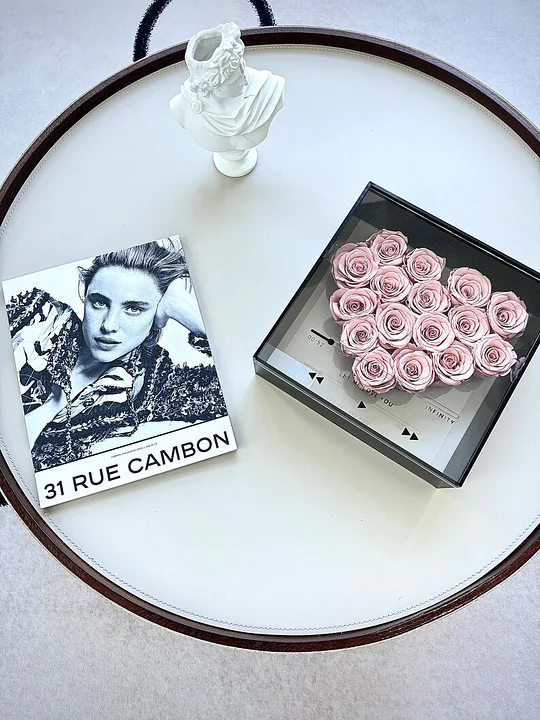 Preserved Flower Love's CD Transparent Acrylic Rose Flower Box Romantic Anniversary Gift For Girlfriend