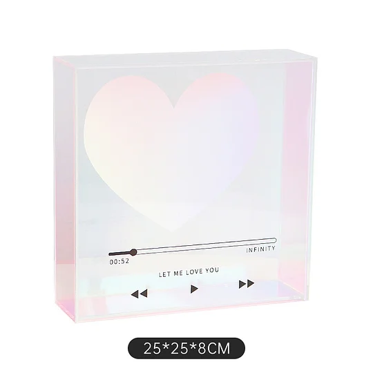 Preserved Flower Love's CD Transparent Acrylic Rose Flower Box Romantic Anniversary Gift For Girlfriend