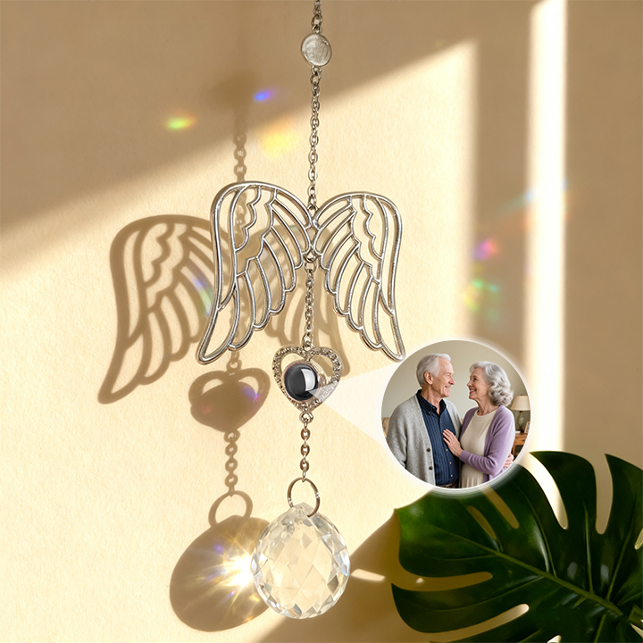 Personalized Guardian Angel Photo Sun Catcher Custom Projection Ornaments to Love