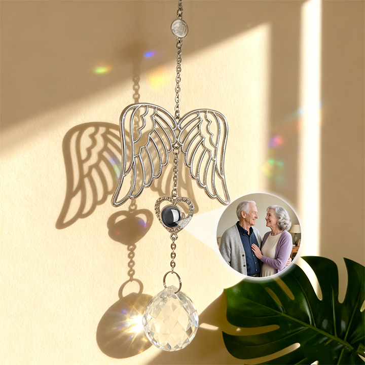 Personalized Guardian Angel Photo Sun Catcher Custom Projection Ornaments to Love